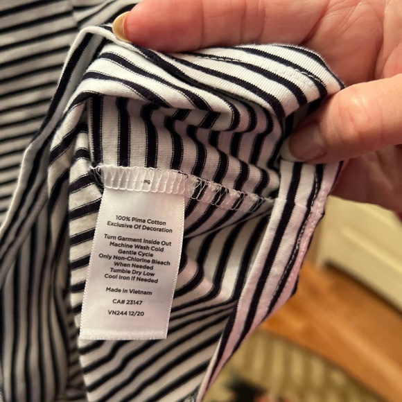 Talbots, Petite Size SP, black and white striped t-shirt - Picture 4 of 4
